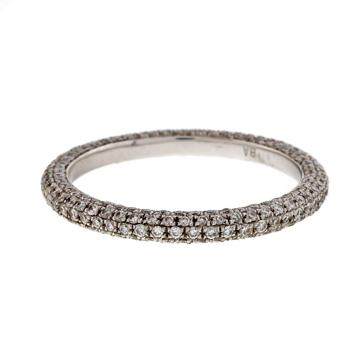 Peter Suchy Micro Pave 3 Row Domed Diamond Platinum Eternity Band Ring – image 7