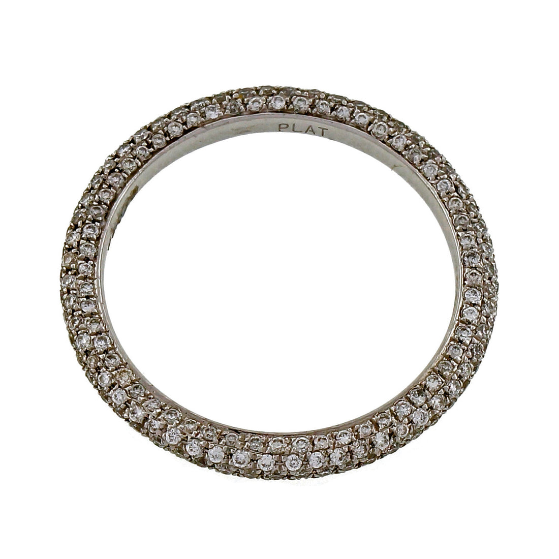 Peter Suchy Micro Pave 3 Row Domed Diamond Platinum Eternity Band Ring – image 3