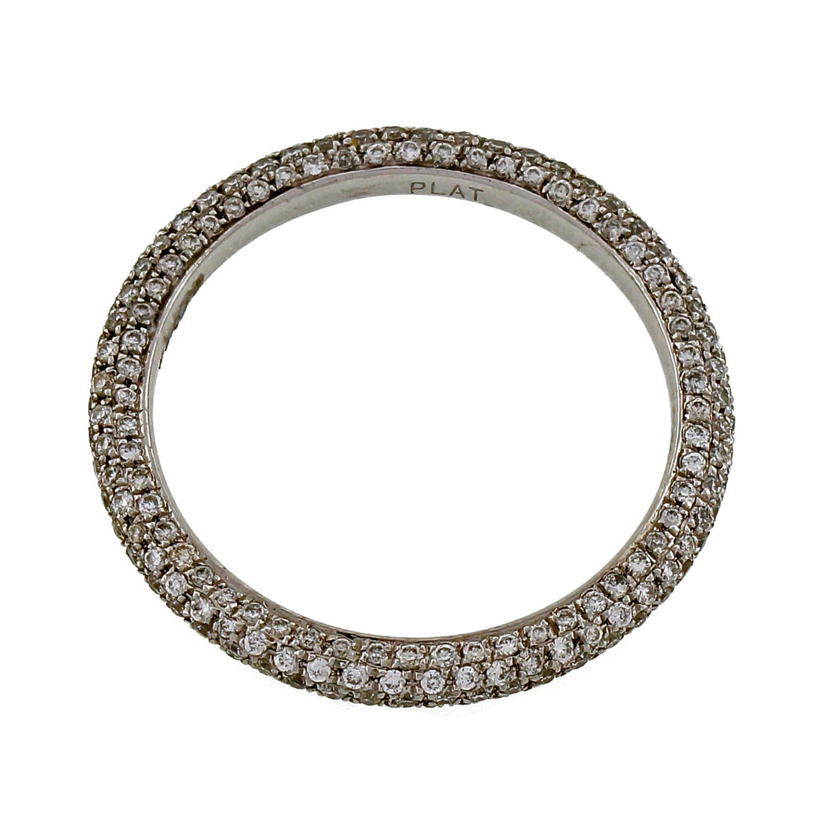 Peter Suchy Micro Pave 3 Row Domed Diamond Platinum Eternity Band Ring – image 3