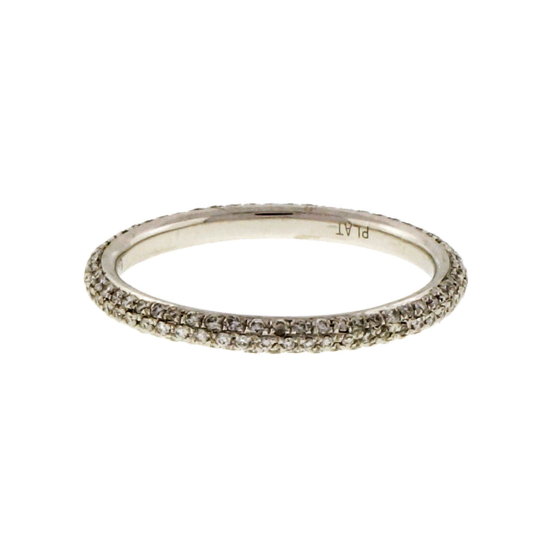 Peter Suchy Micro Pave 3 Row Domed Diamond Platinum Eternity Band Ring – image 2