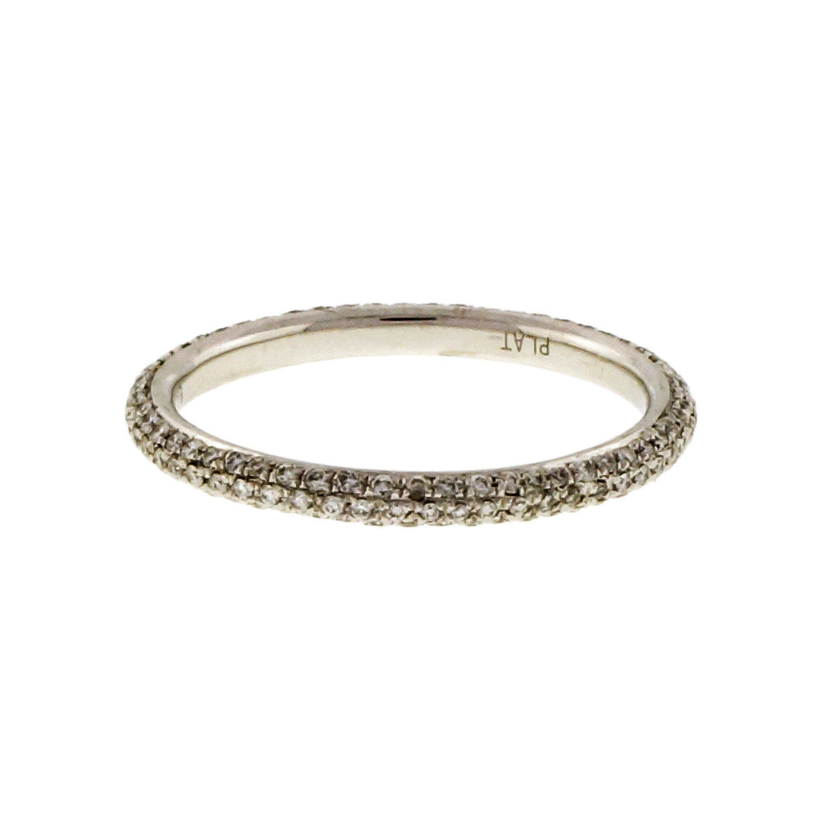 Peter Suchy Micro Pave 3 Row Domed Diamond Platinum Eternity Band Ring – image 2