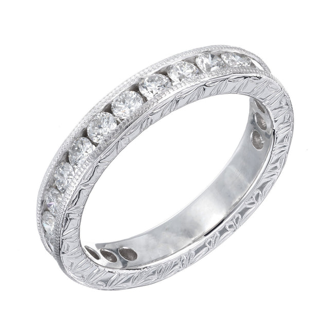 Peter Suchy .84 Carat Diamond Platinum Wedding Band Ring