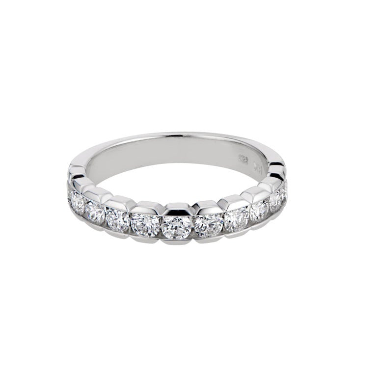 Art Carved 1.11 Carat Diamond Platinum Wedding Band Ring – image 2