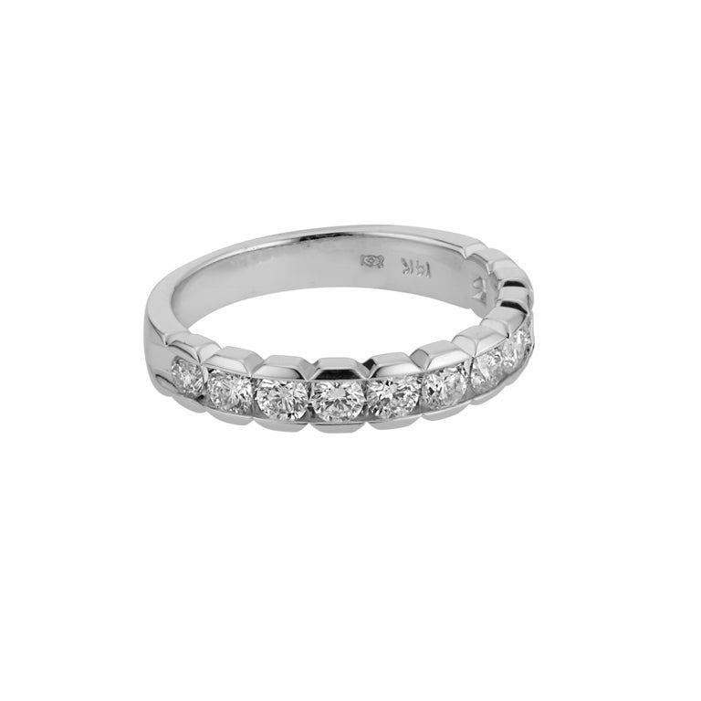 Art Carved 1.11 Carat Diamond Platinum Wedding Band Ring – image 3