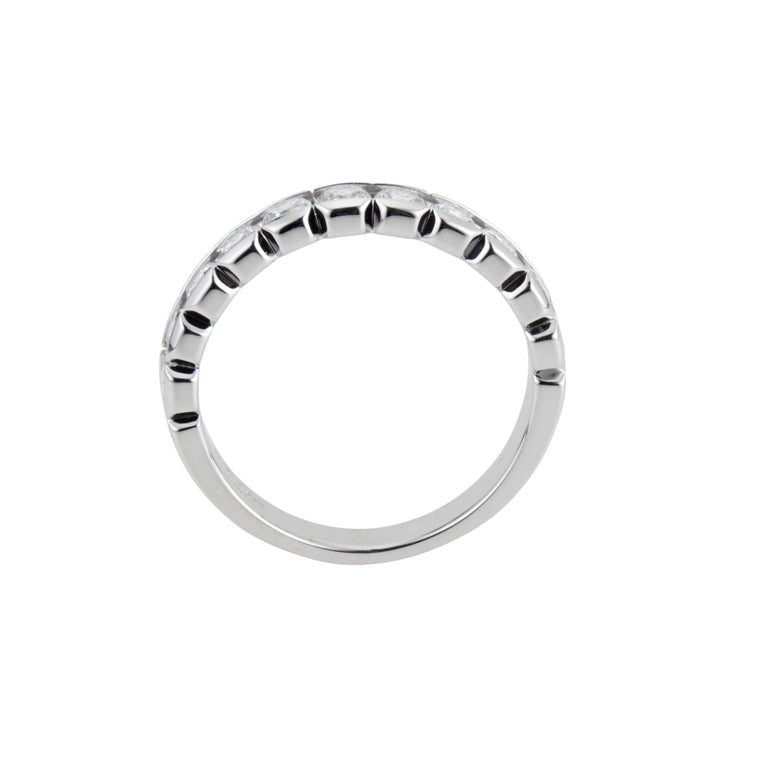 Art Carved 1.11 Carat Diamond Platinum Wedding Band Ring – image 5