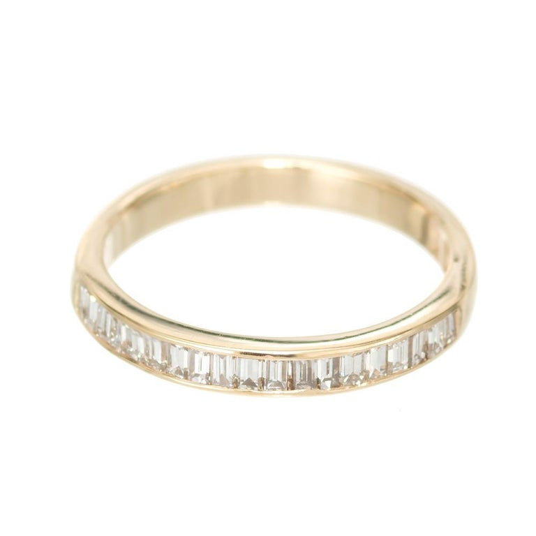 .42 Carat Baguette Diamond Yellow Gold Wedding Band Ring – image 3