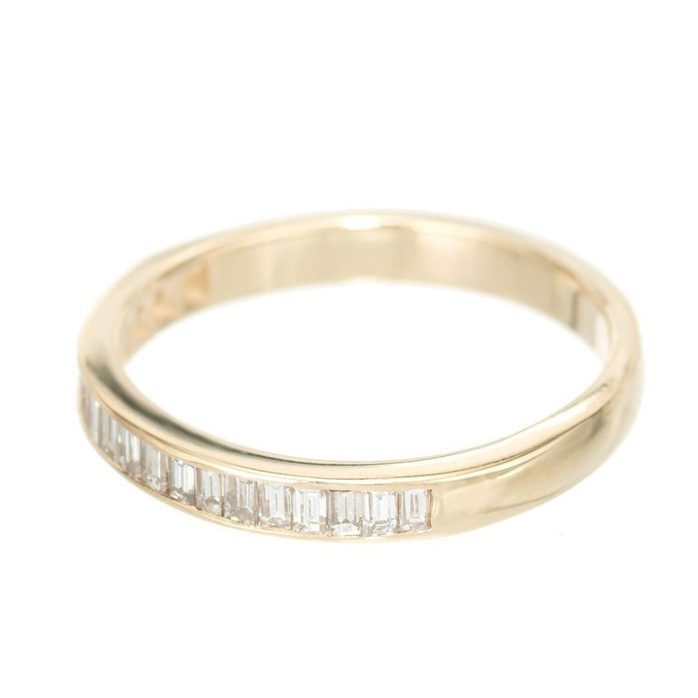 .42 Carat Baguette Diamond Yellow Gold Wedding Band Ring – image 4