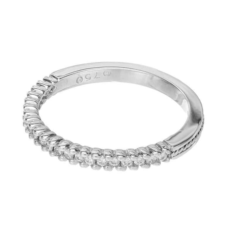 Hidalgo .30 Carat Diamond White Gold Wedding Band Ring – image 3