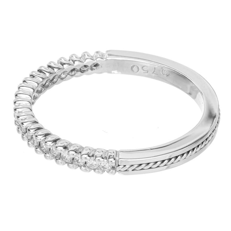 Hidalgo .30 Carat Diamond White Gold Wedding Band Ring – image 4