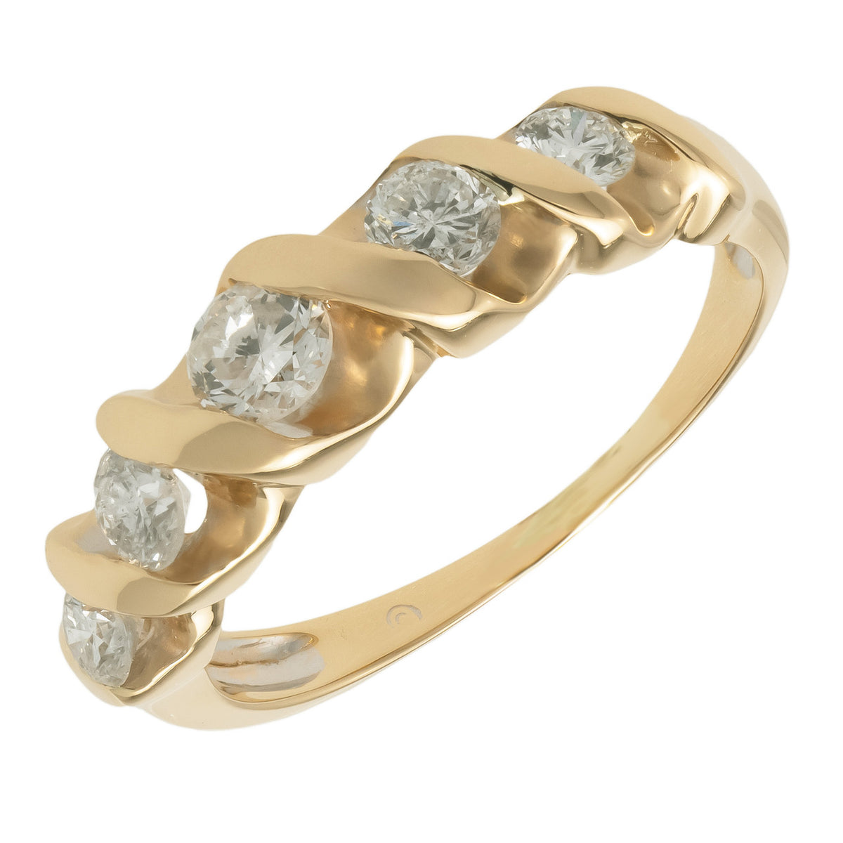 .42 Carat Diamond Two Tone Gold Swirl Ring