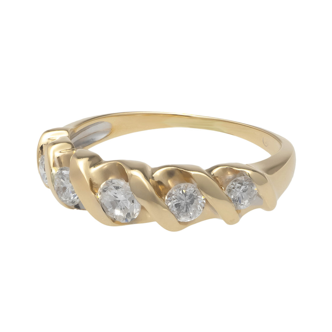 .42 Carat Diamond Two Tone Gold Swirl Ring – image 2