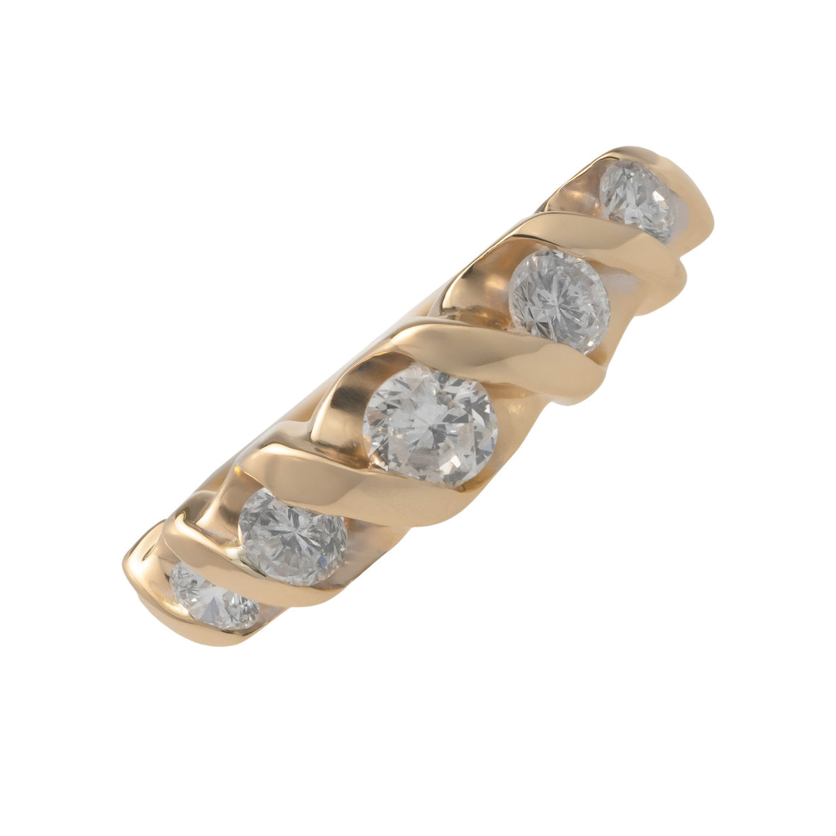 .42 Carat Diamond Two Tone Gold Swirl Ring – image 3