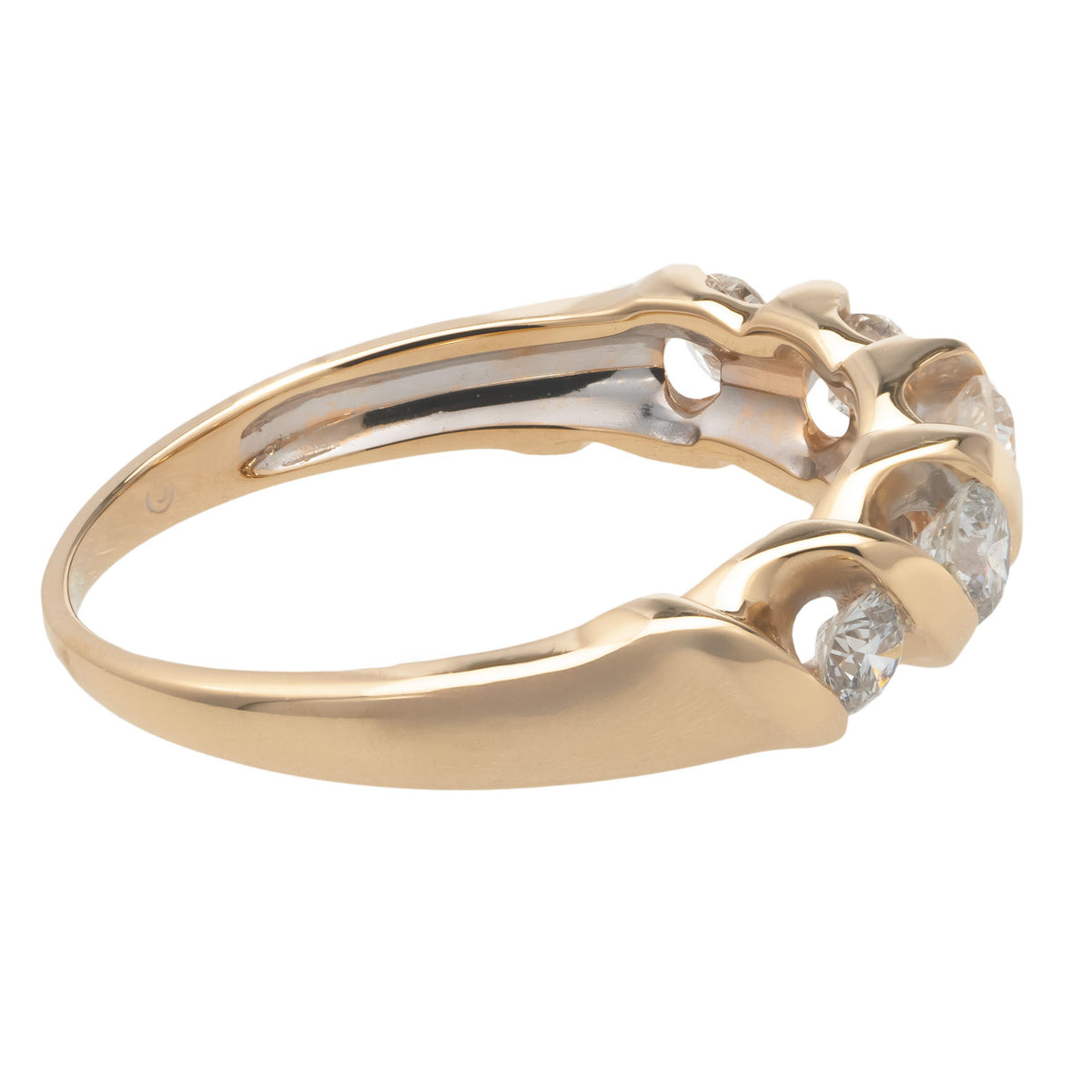 .42 Carat Diamond Two Tone Gold Swirl Ring – image 4