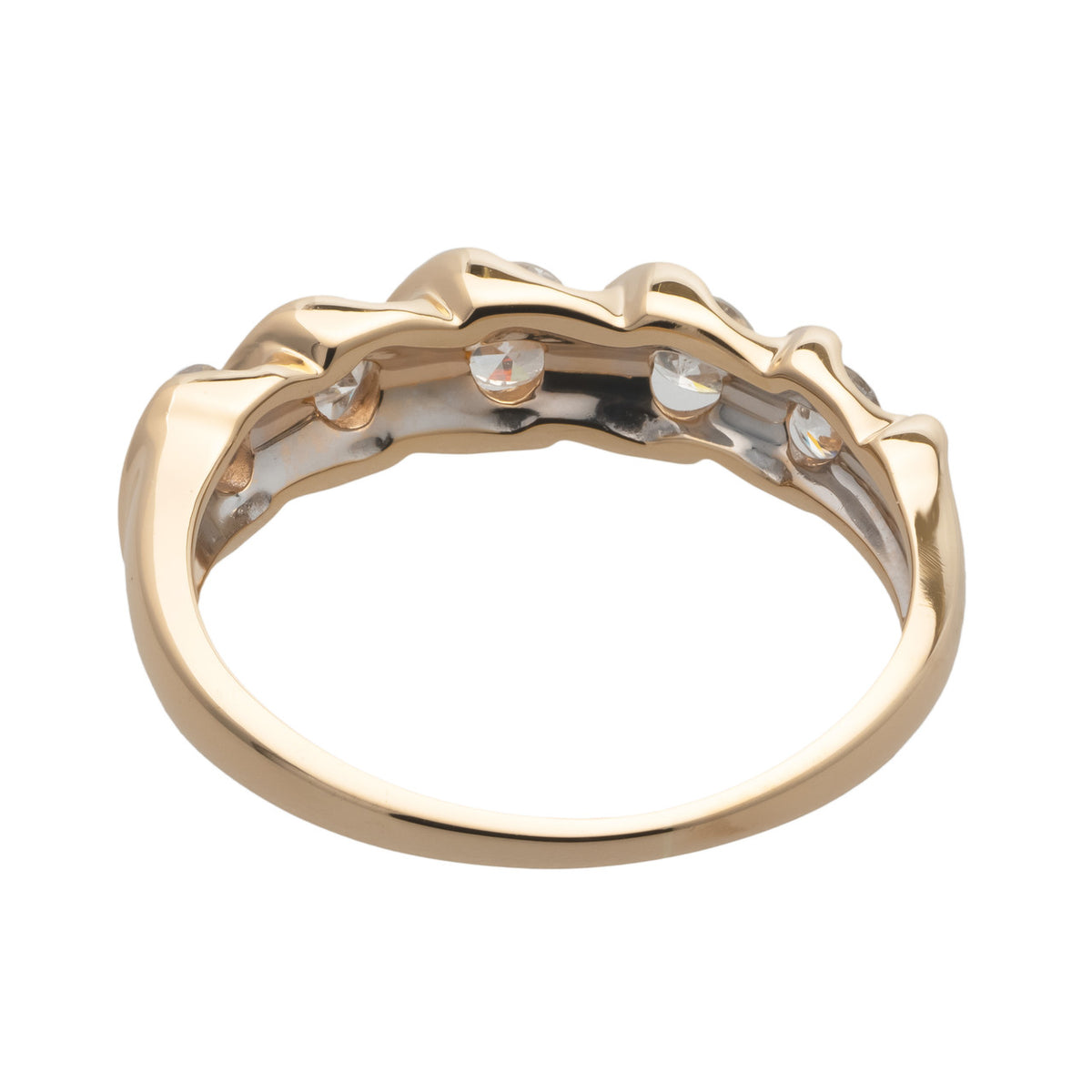 .42 Carat Diamond Two Tone Gold Swirl Ring – image 5