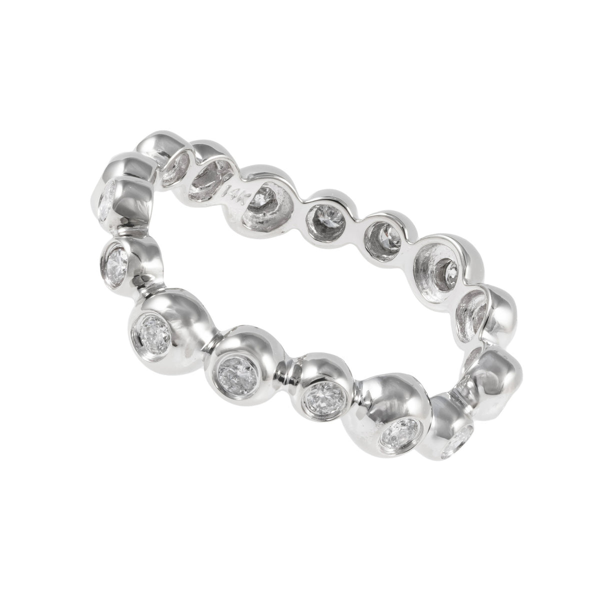 .50 Carat Diamond White Gold Bubble Style Eternity Band Ring