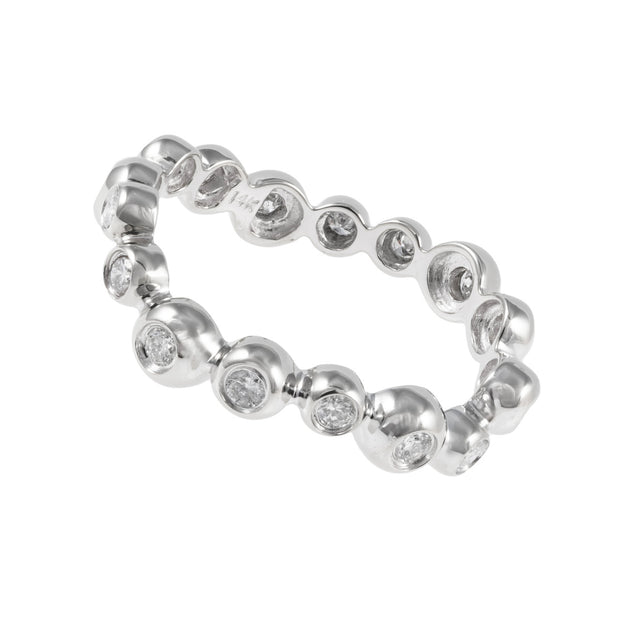 .50 Carat Diamond White Gold Bubble Style Eternity Band Ring