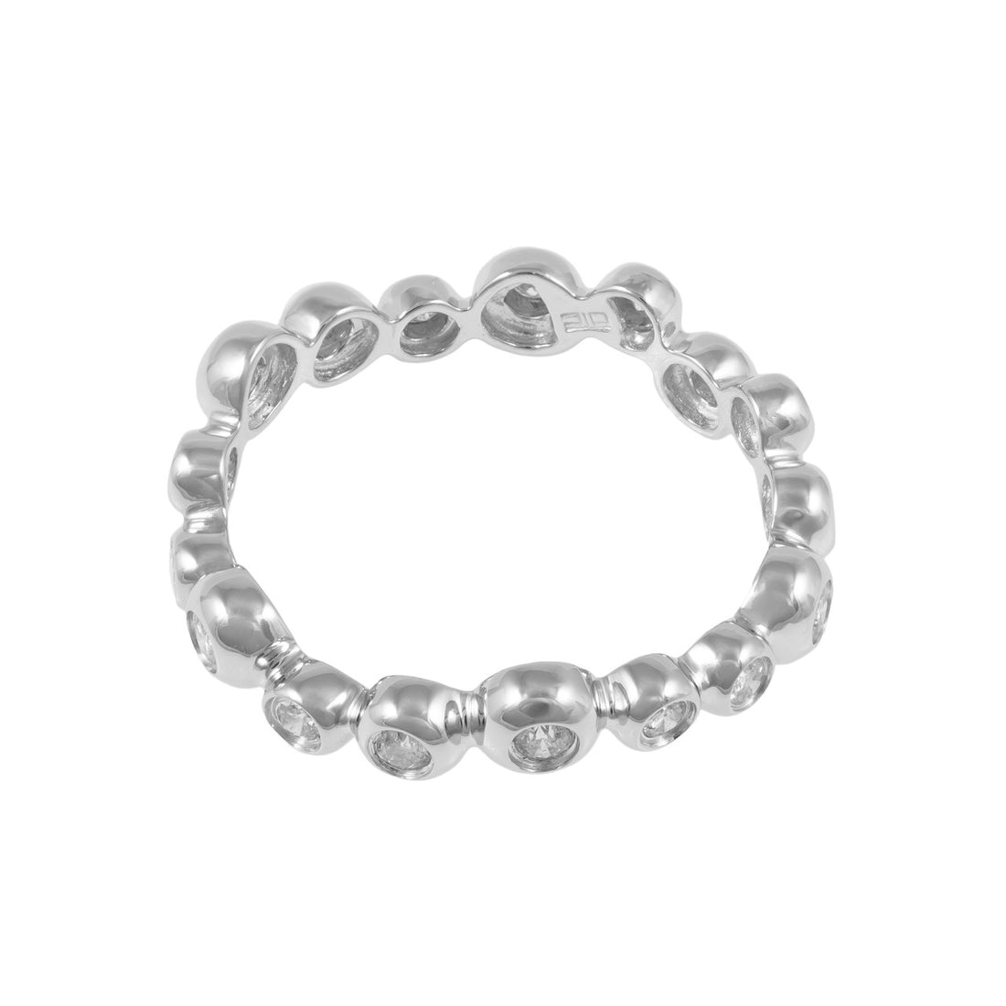.50 Carat Diamond White Gold Bubble Style Eternity Band Ring – image 3