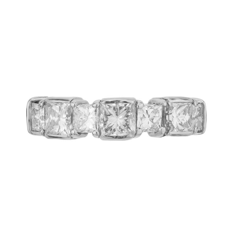 1.92 Carat Princess Cut Diamond Platinum Wedding Band Ring – image 2