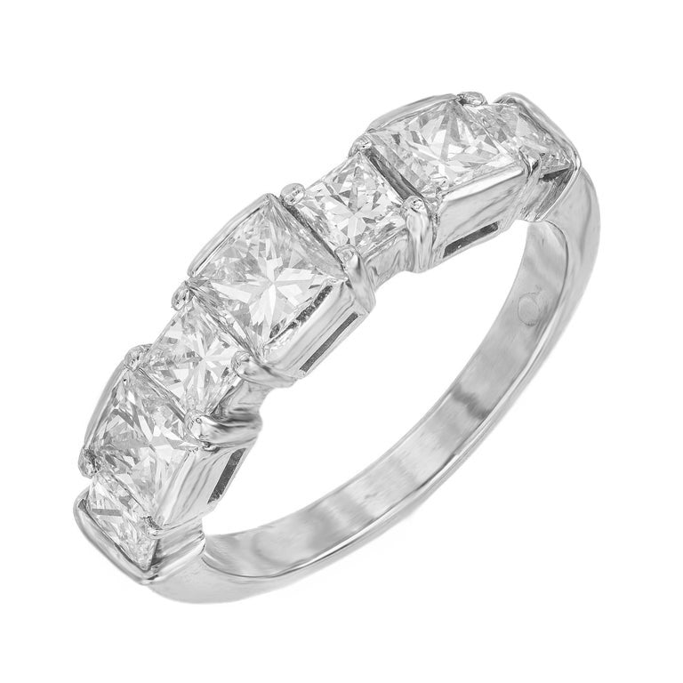 1.92 Carat Princess Cut Diamond Platinum Wedding Band Ring – image 3