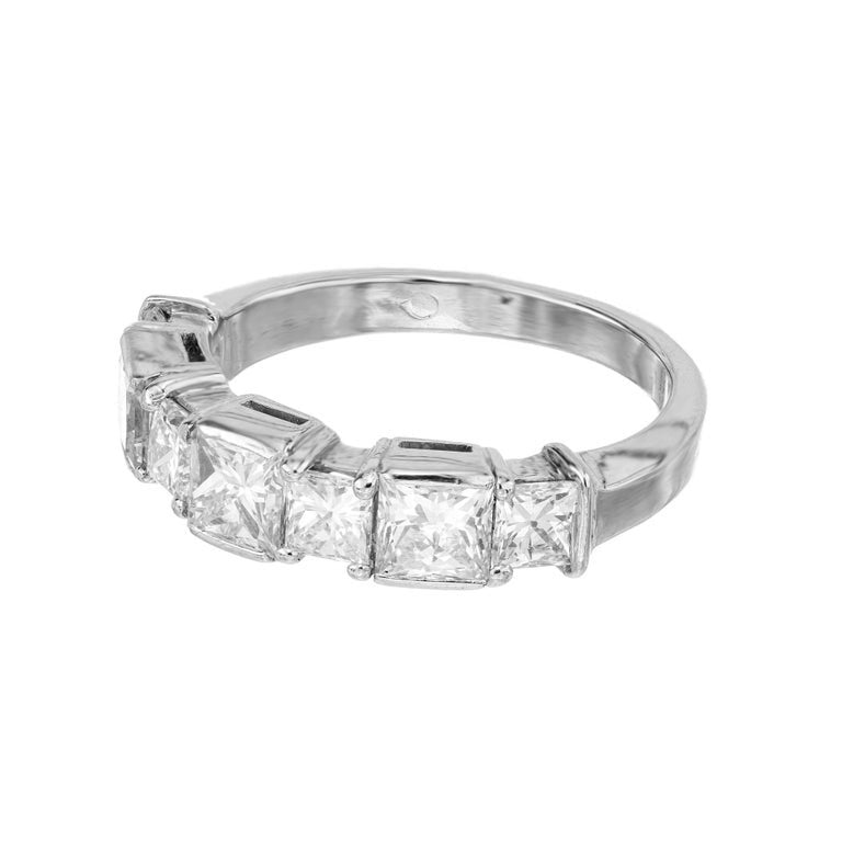 1.92 Carat Princess Cut Diamond Platinum Wedding Band Ring – image 4