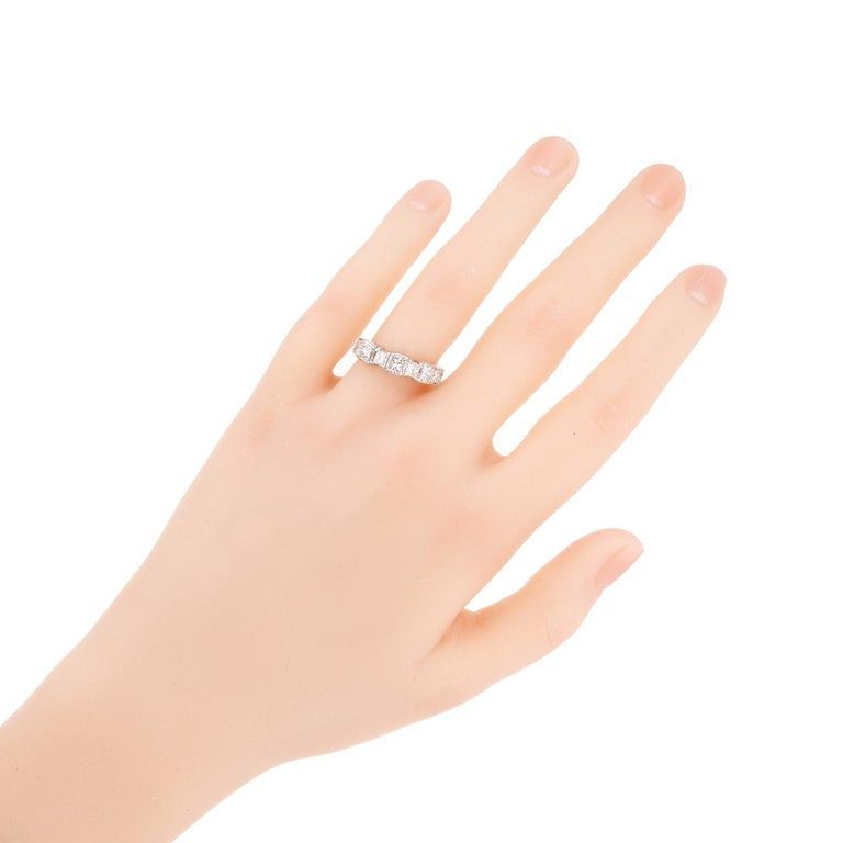 1.92 Carat Princess Cut Diamond Platinum Wedding Band Ring – image 7