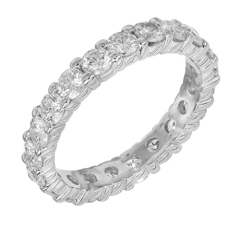 1.90 Carat Round Diamond Platinum Eternity Wedding Band Ring – image 2