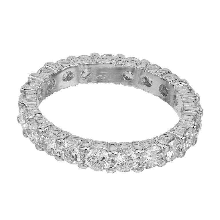 1.90 Carat Round Diamond Platinum Eternity Wedding Band Ring – image 3