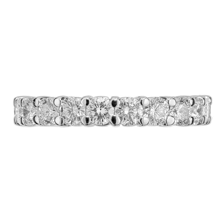 1.90 Carat Round Diamond Platinum Eternity Wedding Band Ring – image 4
