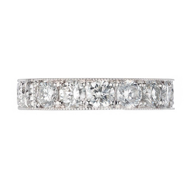 Peter Suchy Vintage Inspired Wedding Band Ring Platinum Diamond 2.20ct – image 3