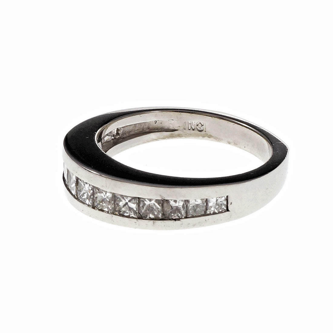 Graduated Princess Cut Channel Set Diamond Band Ring – image 2