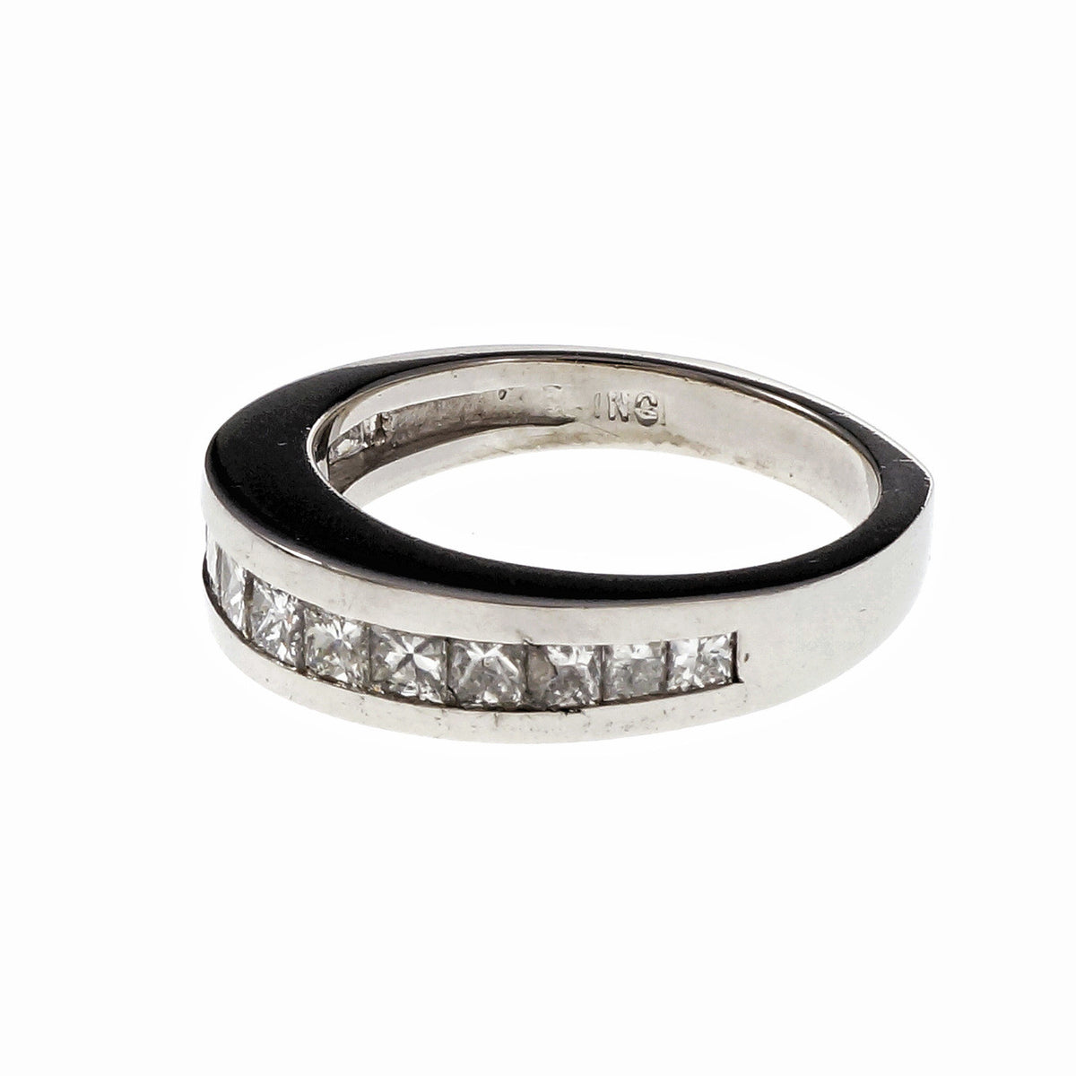 Graduated Princess Cut Channel Set Diamond Band Ring – image 2