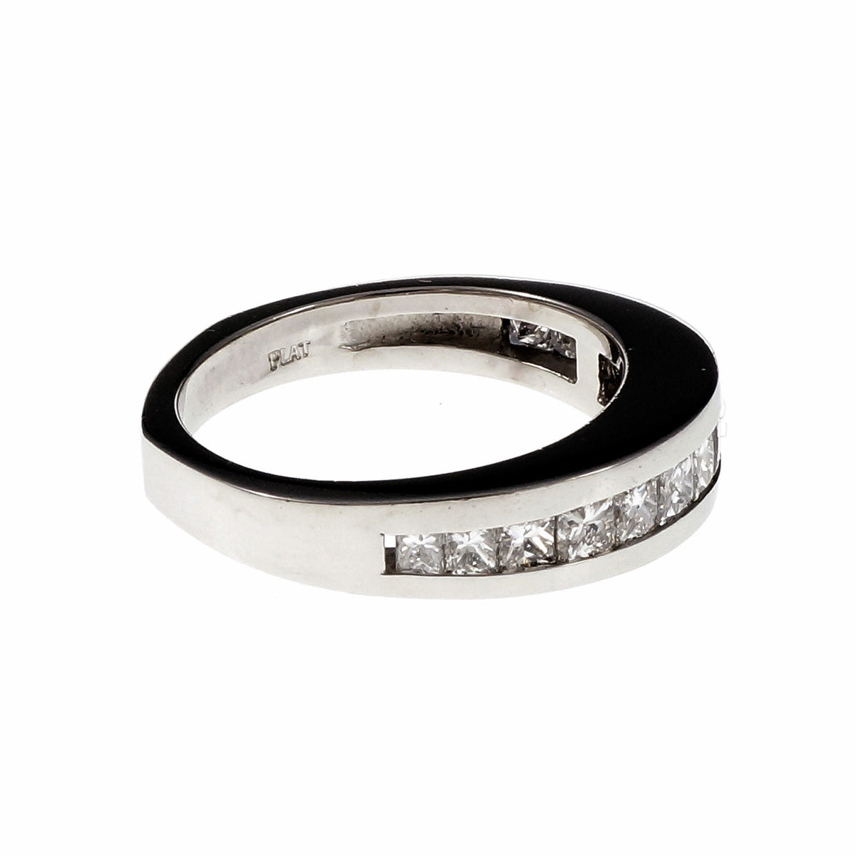 Graduated Princess Cut Channel Set Diamond Band Ring – image 3