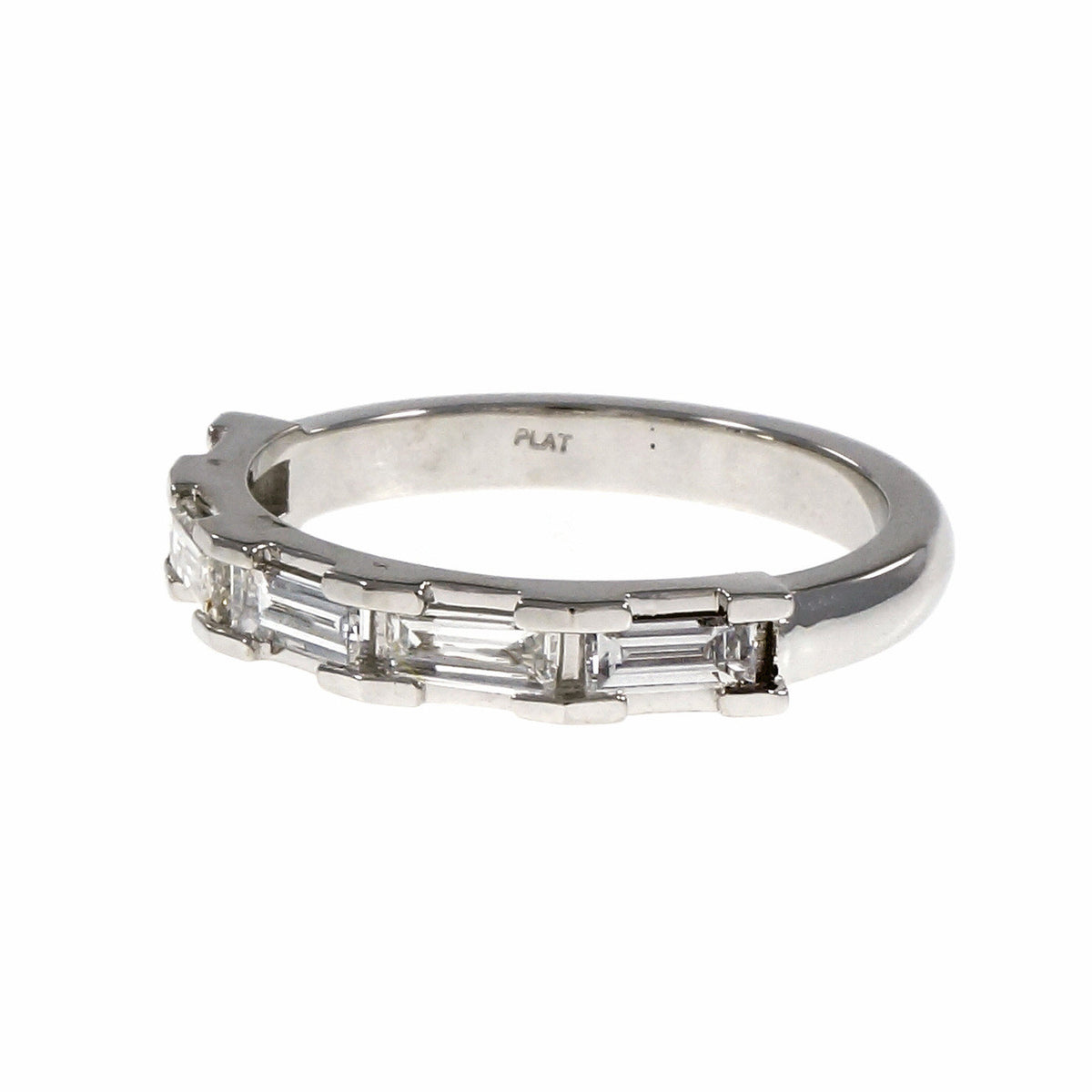 Peter Suchy Step Cut Baguette Diamond Wedding Band Ring Platinum