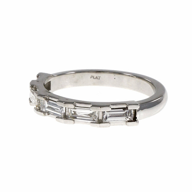 Peter Suchy Step Cut Baguette Diamond Wedding Band Ring Platinum