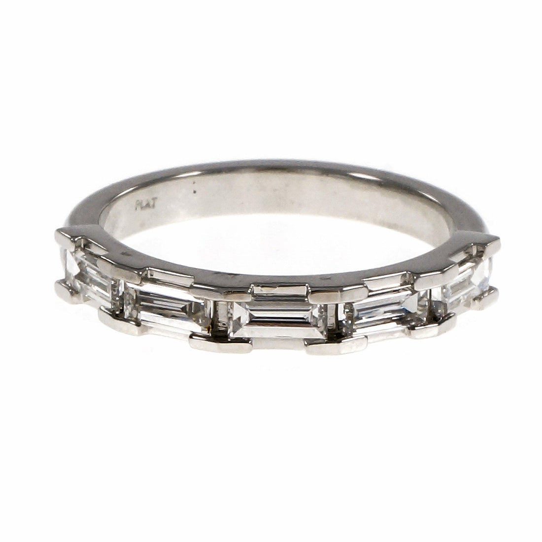 Peter Suchy Step Cut Baguette Diamond Wedding Band Ring Platinum – image 2