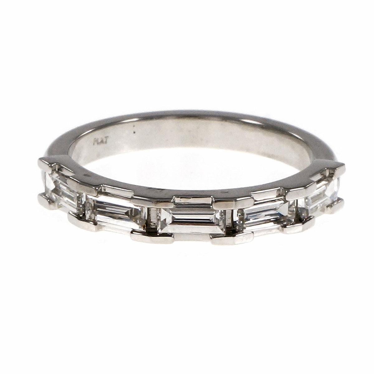 Peter Suchy Step Cut Baguette Diamond Wedding Band Ring Platinum – image 2