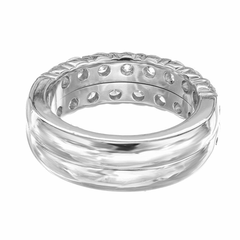 1.70 Carat Diamond Two Row Platinum Wedding Band Ring – image 5