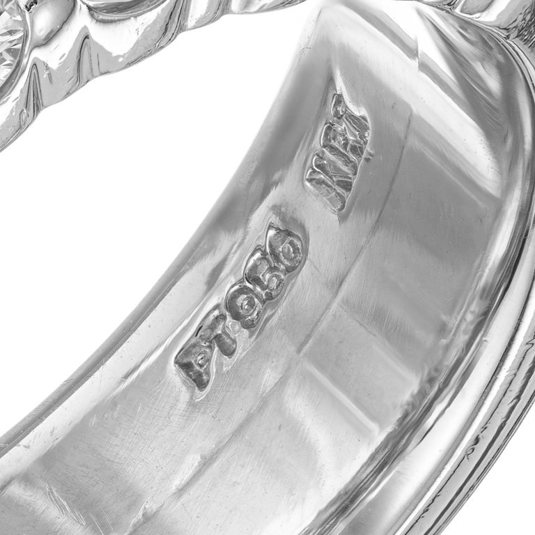 1.70 Carat Diamond Two Row Platinum Wedding Band Ring – image 6