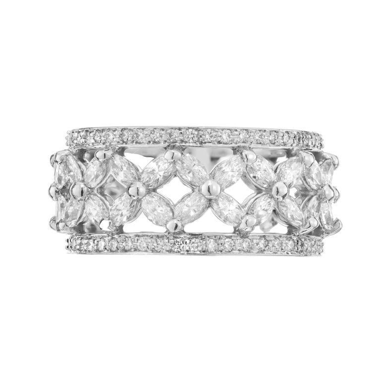 Tiffany & Co 2.34 Carat Diamond Victoria Platinum Wide Wedding Band Ring – image 3