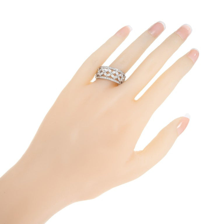Tiffany & Co 2.34 Carat Diamond Victoria Platinum Wide Wedding Band Ring – image 4