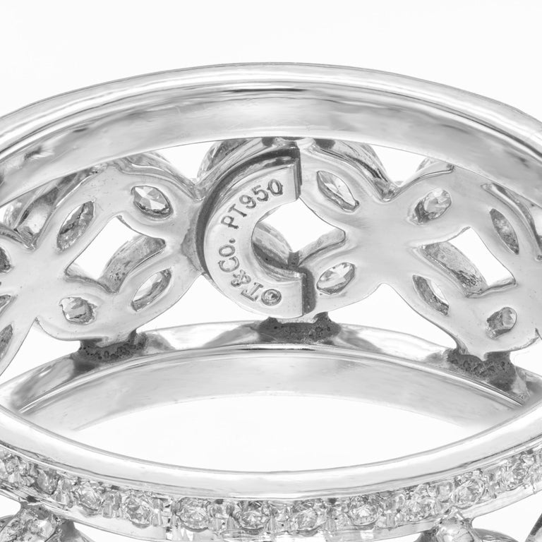 Tiffany & Co 2.34 Carat Diamond Victoria Platinum Wide Wedding Band Ring – image 5