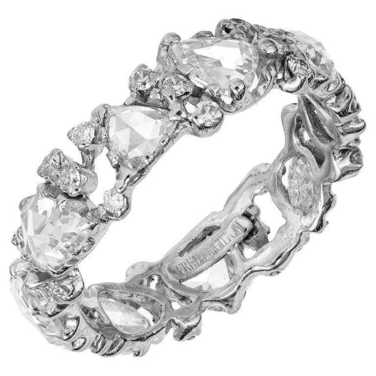 Fred Leighton 2.70 Carat Diamond 18k White Gold Eternity Wedding Band Ring