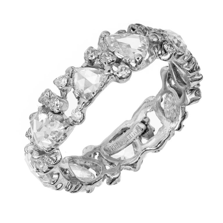 Fred Leighton 2.70 Carat Diamond 18k White Gold Eternity Wedding Band Ring – image 3