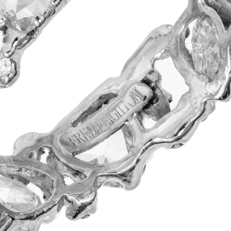 Fred Leighton 2.70 Carat Diamond 18k White Gold Eternity Wedding Band Ring – image 6