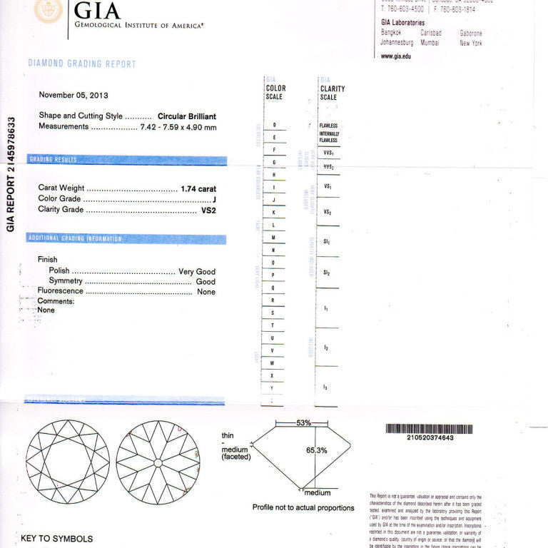 Marcus & Co. GIA 6.35 Carat Diamond Platinum Three-Stone Engagement Ring – image 6