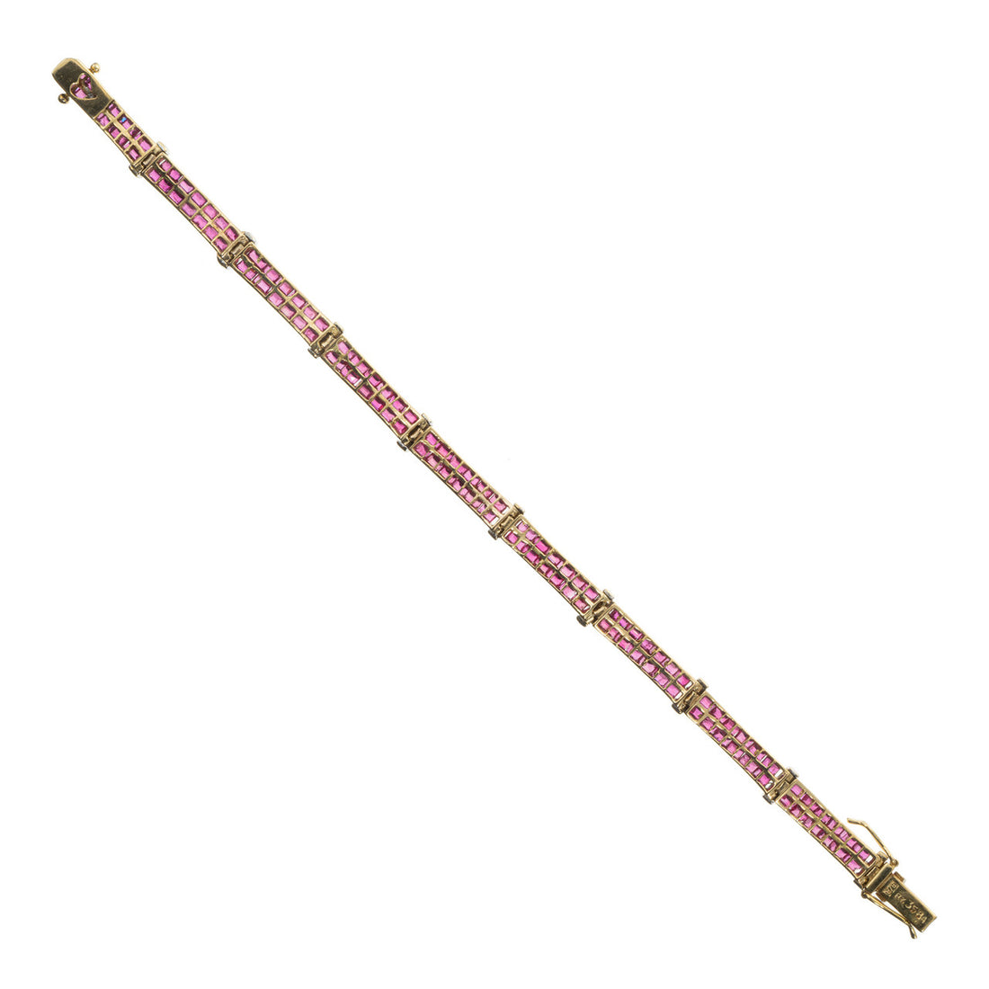 2.14 Carat Ruby Diamond Gold Bracelet – image 5