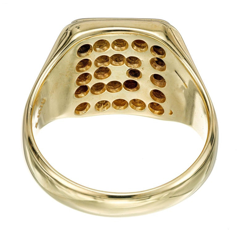 .40 Carat Diamond Yellow Gold Greek Key Design Unisex Ring – image 5
