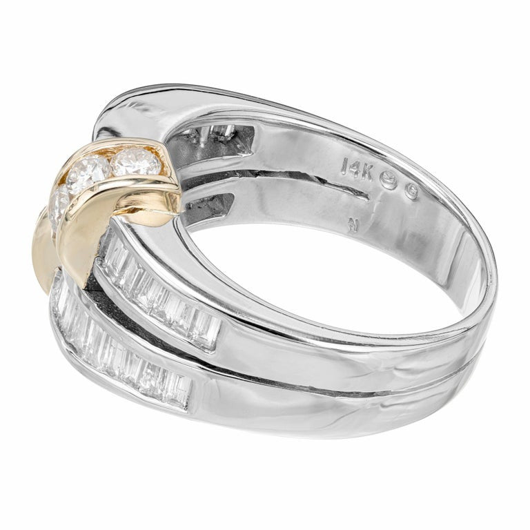 1.30 Carat Diamond Double Row Gold Band Ring – image 2
