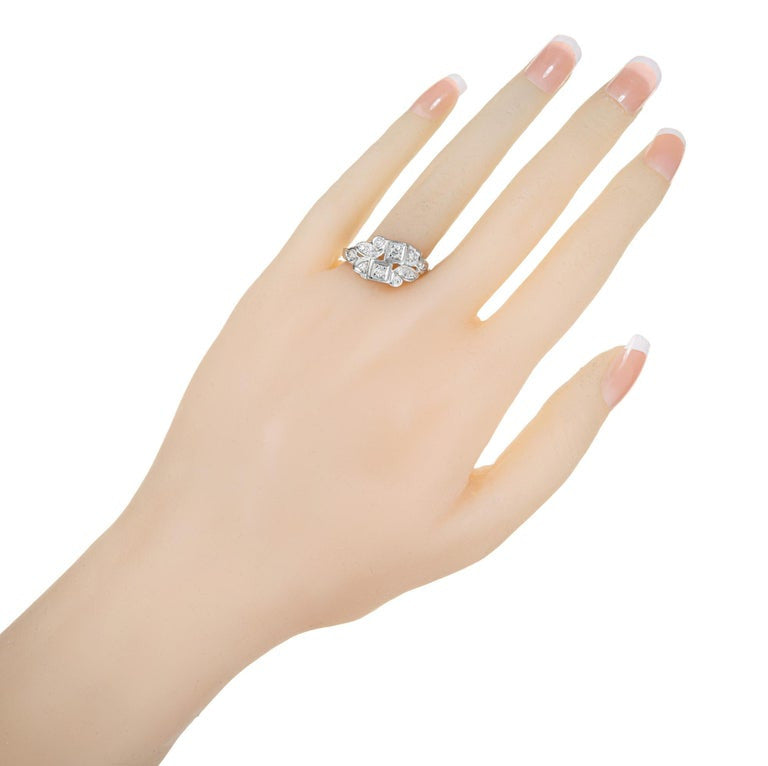.31 Carat Diamond Platinum Swirl Ring – image 7