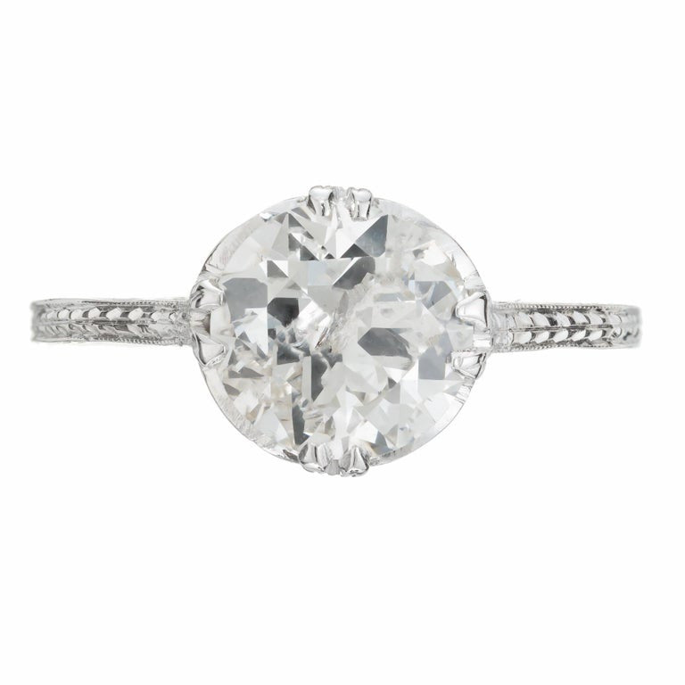 EGL Certified 1.80 Carat Transitional Diamond White Gold Engagement Ring – image 2